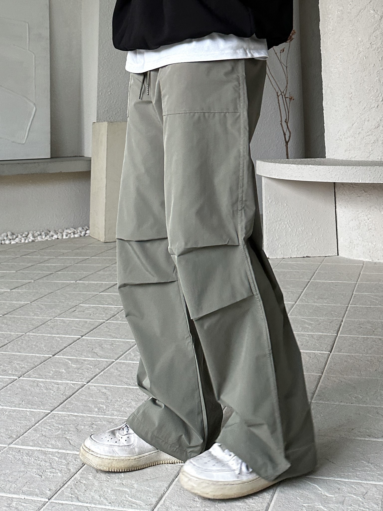 fatigue pin-tuck string pants (3color)